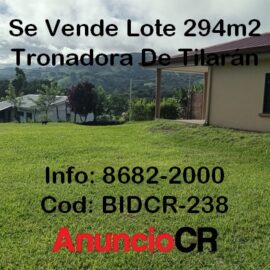 Se Vende Lote 294m2 En Tronadora De Tilarán