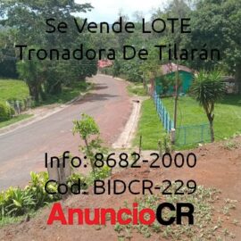 Se Vende Lote 375m2 En Tronadora De Tilarán